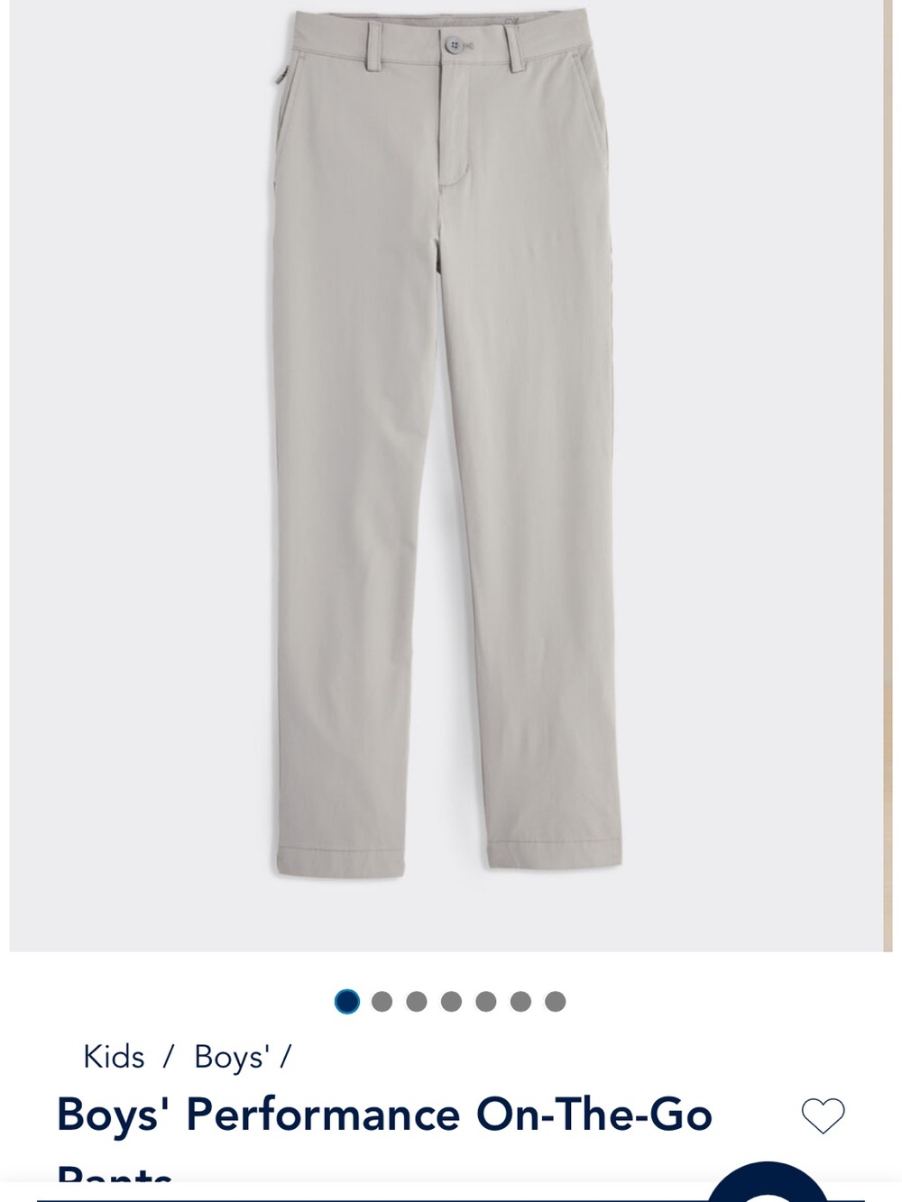 Vineyard Vines Boys' Performance Pants - Light Gray